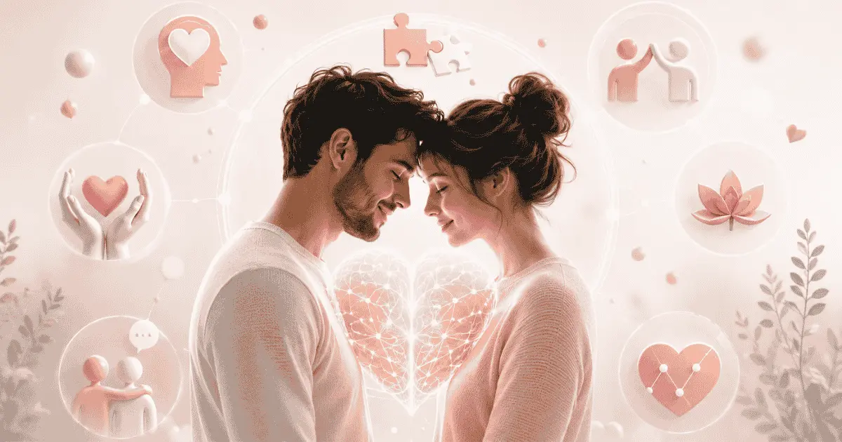 Couple demonstrating emotional intelligence and emotional connection for finding the right partner in 2026.