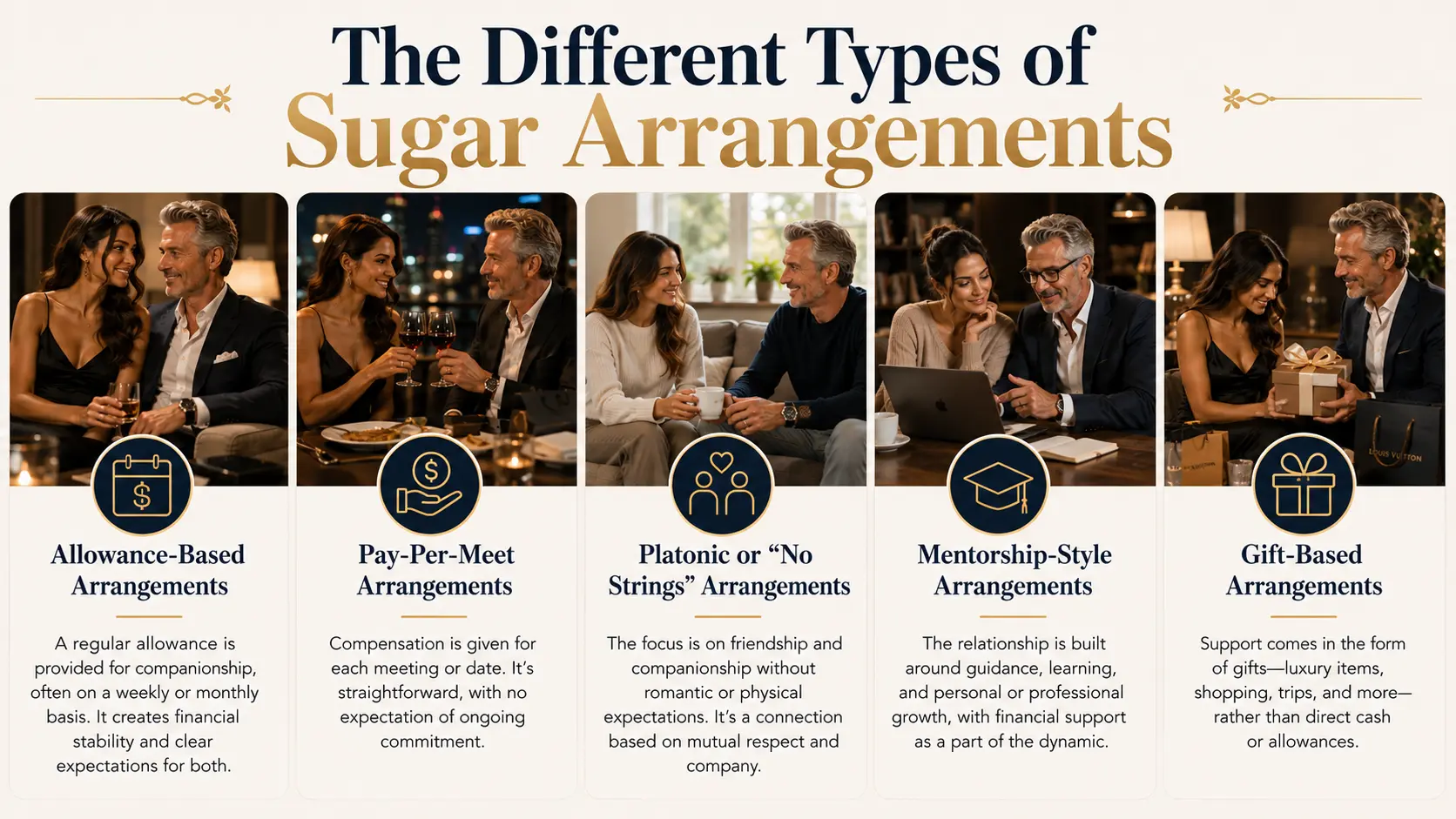 Different Types of Sugar Arrangements and Their Common Dynamics